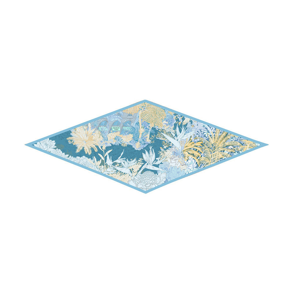 SF25101 Rhombus Satin Scarf- Blue