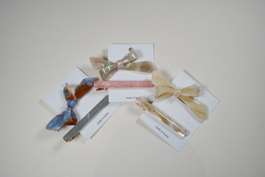 H24058K Pearlescent Bow Hair Clip