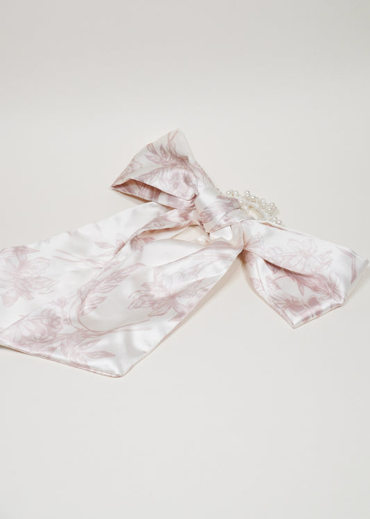 H25016 Pearl Hair Bow- Pink