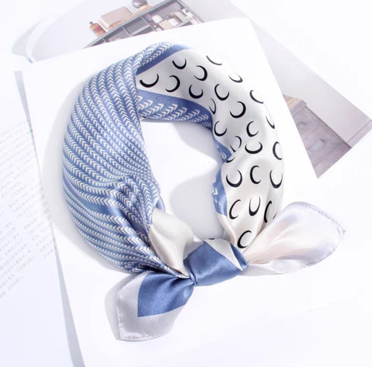 SF25028 100% Silk Bandana- Blue Moon