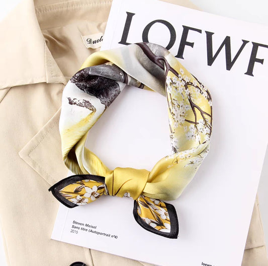 SF25031 100% Silk Bandana- Yellow